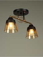 Люстра потолочная BayerLux «Кансе», 2хЕ27, 40 Вт, черно-золотой, 41×15×23 см - Фото 2