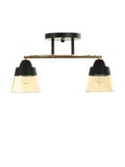 Люстра потолочная BayerLux «Кансе», 2хЕ27, 40 Вт, черно-золотой, 41×15×23 см - Фото 4