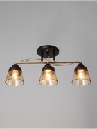 Люстра потолочная BayerLux «Кансе», 3хЕ27, 40 Вт, черно-золотой, 50×15×23 см - Фото 2