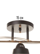 Люстра потолочная BayerLux «Кансе», 3хЕ27, 40 Вт, черно-золотой, 50×15×23 см - Фото 5