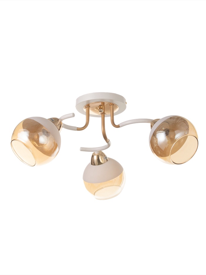 Люстра потолочная BayerLux «Анден», 3хЕ27, 40 Вт, бело-золотой, 51×51×22 см - Фото 1