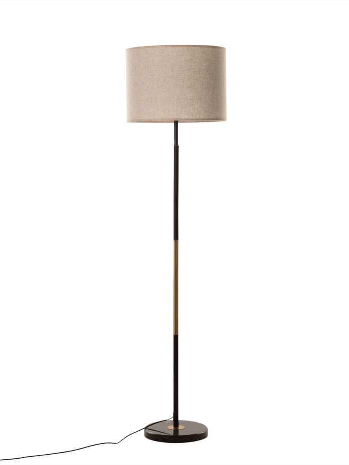 Торшер напольный BayerLux «Аурика», Е27, 40 Вт, черный-латунь, 45×45×161 см - Фото 1
