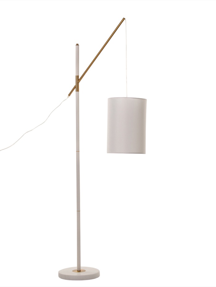 Торшер напольный BayerLux «Гавана», Е27, 40 Вт, латунь-белый, 25×65×176 см - Фото 1