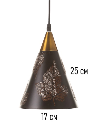 Светильник потолочный BayerLux «Рэдклифф» (Листья), 1×40 Вт, Е27, черный, 18×18×26+100 см