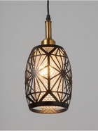 Светильник «Цветок» 1×40 Вт Е27 черный/золото 14×14×19+100 см - фото 5020165