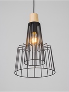 Светильник потолочный BayerLux «Крит», 1×40 Вт, Е27, черный/коричневый, 25×25×37(137)см - фото 35343074