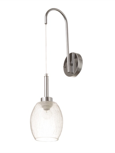 Бра «Кейти» 1×40 Вт Е27 прозрачный/серебро 23×14×47+80 см