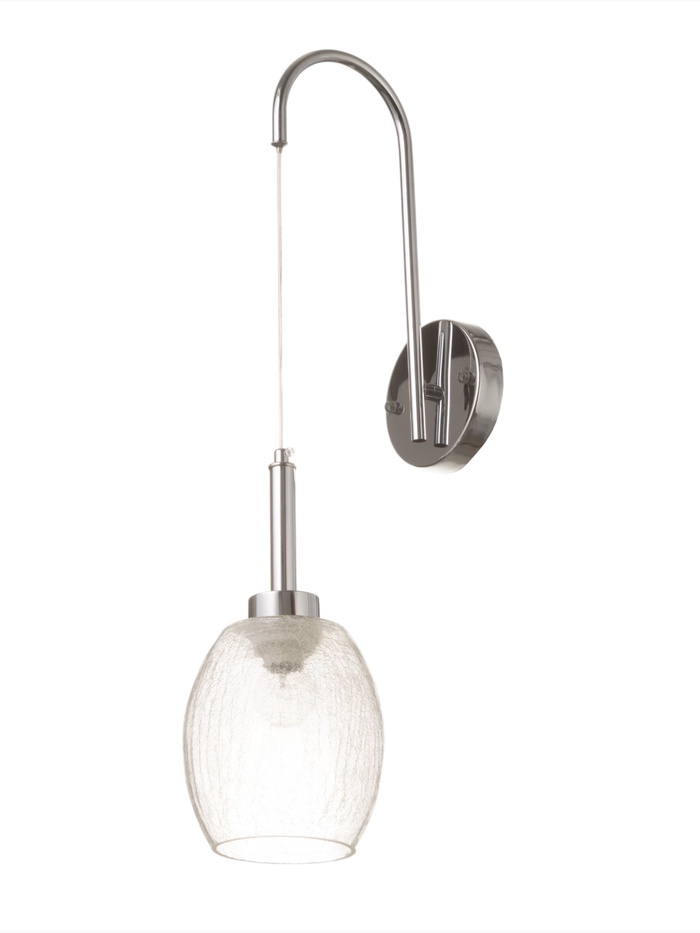 Бра «Кейти» 1×40 Вт Е27 прозрачный/серебро 23×14×47+80 см - Фото 1