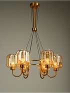 Люстра «Лестер» 6×40 Вт Е27 золото 55×55×95 см - фото 41381850