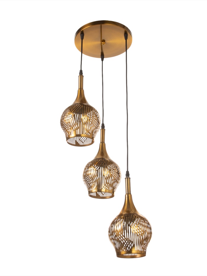 Светильник потолочный BayerLux Nicole, 3×40 Вт, Е27, медь, 37×37×25 см - Фото 1