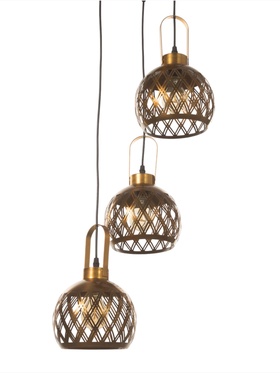 Светильник потолочный BayerLux Paula, 3×40 Вт, Е27, медь, 41×41×25 см