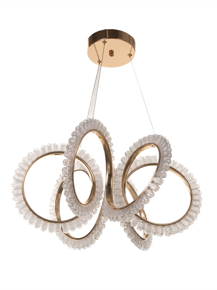 Люстра потолочный BayerLux Stefanie, 70 Вт, LEd, 4000-6000К, золото, 48×48×25 см