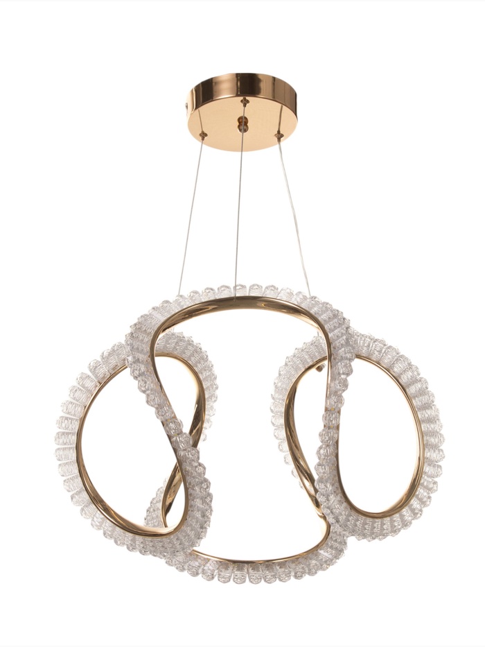 Люстра потолочный BayerLux Stefanie, 48 Вт, LEd, 4000-6000К, золото, 43×43×30 см