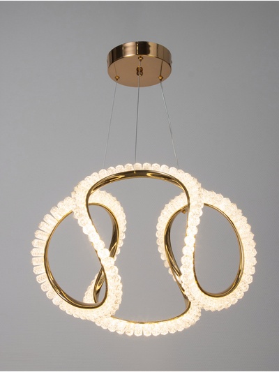 Люстра потолочный BayerLux Stefanie, 48 Вт, LEd, 4000-6000К, золото, 43×43×30 см