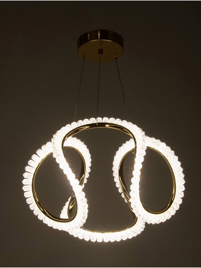 Люстра потолочный BayerLux Stefanie, 48 Вт, LEd, 4000-6000К, золото, 43×43×30 см