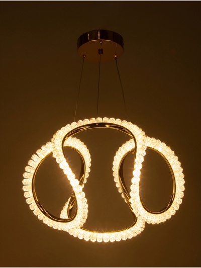 Люстра потолочный BayerLux Stefanie, 48 Вт, LEd, 4000-6000К, золото, 43×43×30 см