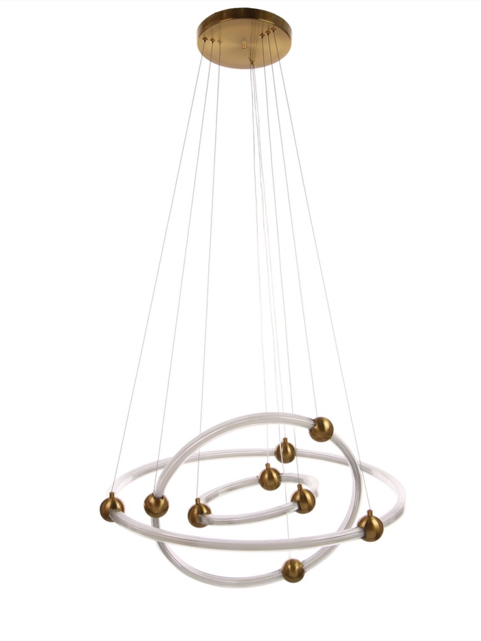 Люстра потолочная BayerLux Zelda, 98 Вт, LED, 4000-6000К, серебро, 30+50+70×100 см