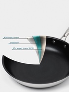 Сковорода 3Ply Hanna Knövell, d=28 см, h=5.5 см, толщина 2.2 мм, индукция, антипригарное покрытие, нержавеющая сталь - Фото 2