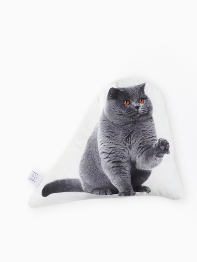 Подушка декоративная «Этель» British cat, 40×33 см, велюр