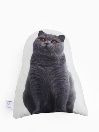 Подушка «Этель» Scottish cat, 40×33 см, 100% п/э, велюр