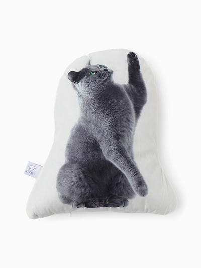 Подушка «Этель» Playful cat, 40×33 см, 100% п/э, велюр