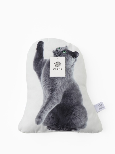 Подушка «Этель» Playful cat, 40×33 см, 100% п/э, велюр