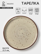 Тарелка с бортиком Magistro Mediterana, d=22.7 см, фарфор, бежевая - Фото 1