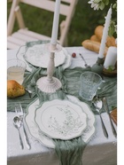 Тарелка десертная WY Bloomware. d=20 см, фарфор, белая, зелёная - Фото 6