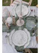 Тарелка десертная WY Bloomware. d=20 см, фарфор, белая, зелёная - Фото 8