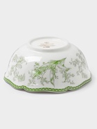 Салатник WY Bloomware, 500 мл, 15×6 см, фарфор, белый, зелёный - Фото 4