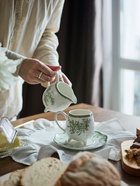 Чайная пара WY Bloomware, 2 предмета; чашка 220 мл, блюдце 15 см, фарфор, белая, зелёная 10791191 - фото 319875472