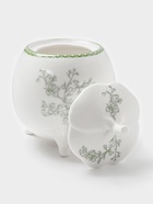 Сахарница WY Bloomware, 300 мл, 12×9 см, фарфор, зелёная, белая - Фото 2