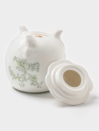 Сахарница WY Bloomware, 300 мл, 12×9 см, фарфор, зелёная, белая - Фото 3