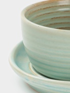 Чайная пара Magistro Sand Ripples, 2 предмета: чашка 300 мл, блюдце 19.8×15.8 см, фарфор, голубая - Фото 6