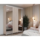 Шкаф-купе PRIME, 3 двери, 2 зеркала, 2070×604×2300 мм, цвет ясень цвет шимо светлый - фото 14786189