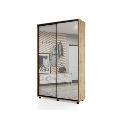 Шкаф-купе PRIME, 2 двери, 2 зеркала, 1600×604×2300 мм, цвет дуб вотан