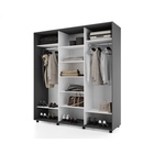 Шкаф – купе PRIME, 3 двери, 2 зеркала, 1770×604×2300 мм, цвет тёмно – серый 10788923