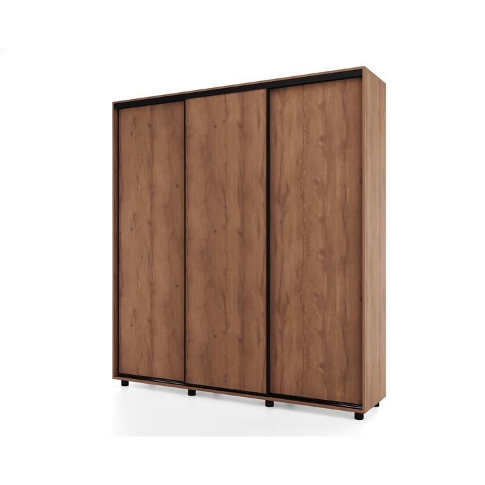 Шкаф - купе трёхдверный PRIME, 2070×604×2300 мм, цвет дуб табачный