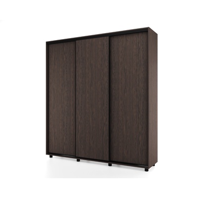 Шкаф-купе PRIME, 3 двери, 2370×604×2300 мм, цвет венге темный