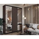 Шкаф-купе PRIME, 3 двери, 2 зеркала, 2370×604×2300 мм, цвет венге темный - фото 14786709