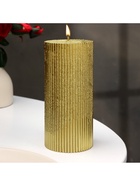 УЦЕНКА Свеча - цилиндр «Рельеф», 7×15 см, МИКС - Фото 2
