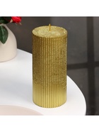 УЦЕНКА Свеча - цилиндр «Рельеф», 7×15 см, МИКС - Фото 3