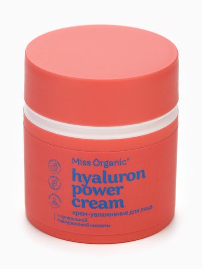 Крем для лица увлажняющий Hyaluron power cream, 45 мл, Miss Organic