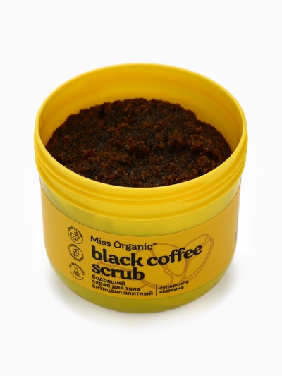 Скраб для тела антицеллюлитный Black coffee scrub, 140 мл, Miss Organic
