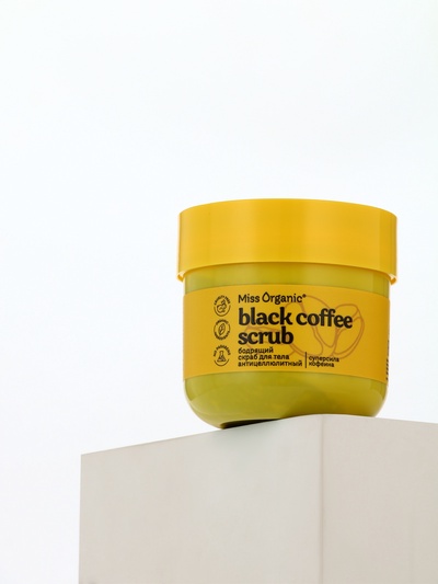 Скраб для тела антицеллюлитный Black coffee scrub, 140 мл, Miss Organic