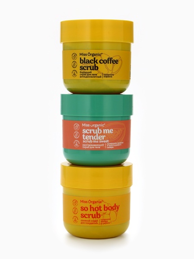 Скраб для тела антицеллюлитный Black coffee scrub, 140 мл, Miss Organic