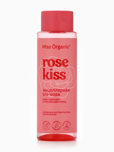 Мицелярная био-вода Rose kiss, смягчающая и питающая кожу, 190 мл, Miss Organic