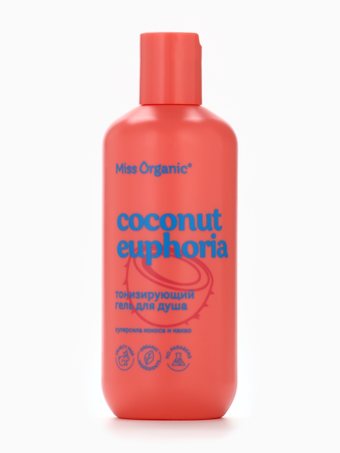 Гель для душа тонизирующий Coconut euphoria, 290 мл, Miss Organic - Фото 1