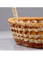 УЦЕНКА Корзина плетёная, 25×32×8/34 см, ротанг, сыть - Фото 2