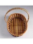 УЦЕНКА Корзина плетёная, 25×32×8/34 см, ротанг, сыть - Фото 3